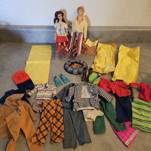 Vintage  barbie  probably  1968 the boy doll I don't  believe  is mattel .